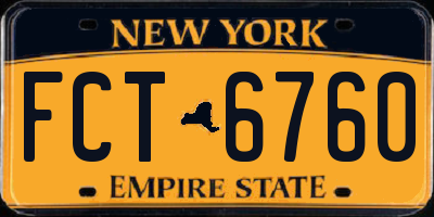 NY license plate FCT6760