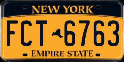 NY license plate FCT6763