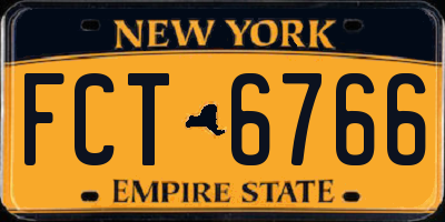 NY license plate FCT6766