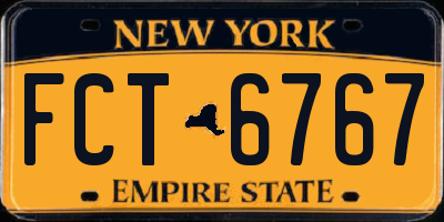 NY license plate FCT6767