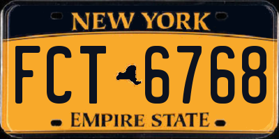 NY license plate FCT6768