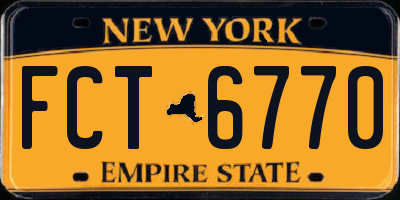 NY license plate FCT6770