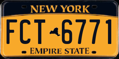 NY license plate FCT6771