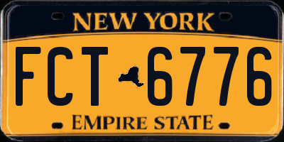 NY license plate FCT6776