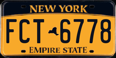 NY license plate FCT6778