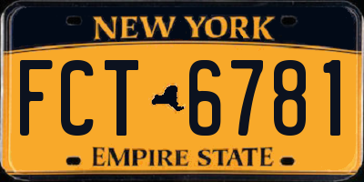NY license plate FCT6781
