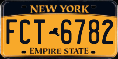 NY license plate FCT6782