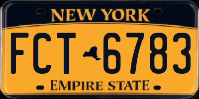 NY license plate FCT6783