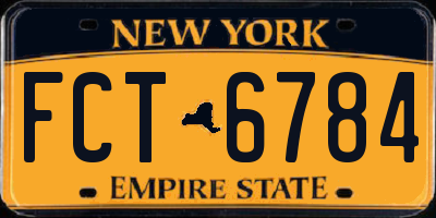 NY license plate FCT6784