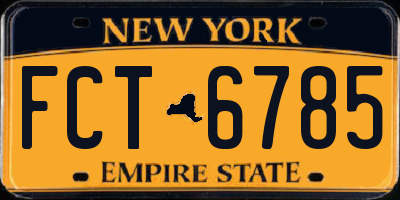 NY license plate FCT6785