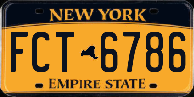 NY license plate FCT6786