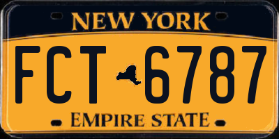 NY license plate FCT6787