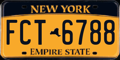 NY license plate FCT6788
