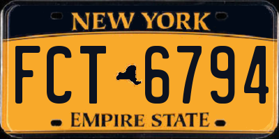 NY license plate FCT6794