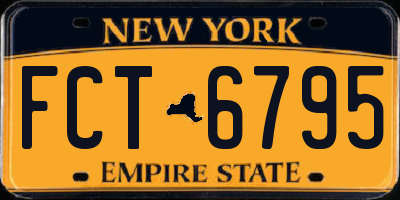NY license plate FCT6795