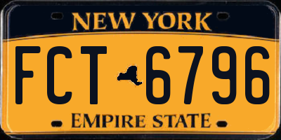 NY license plate FCT6796