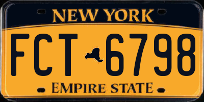NY license plate FCT6798