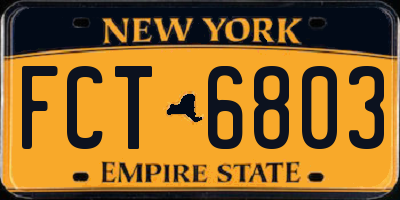 NY license plate FCT6803
