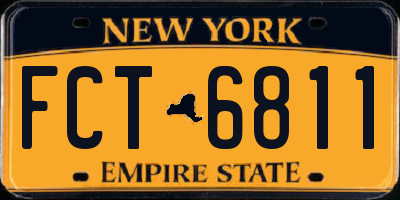 NY license plate FCT6811