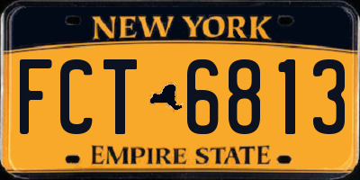 NY license plate FCT6813