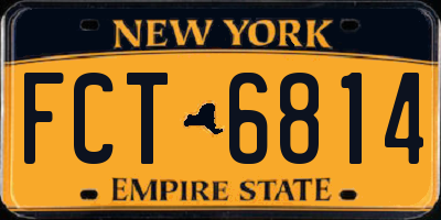 NY license plate FCT6814