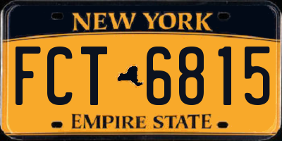 NY license plate FCT6815