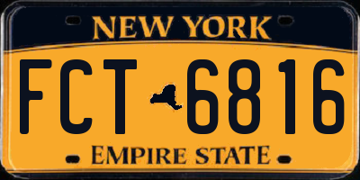 NY license plate FCT6816
