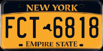 NY license plate FCT6818