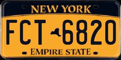 NY license plate FCT6820