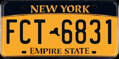 NY license plate FCT6831