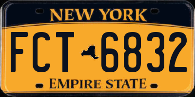 NY license plate FCT6832