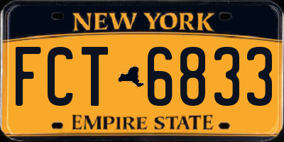 NY license plate FCT6833