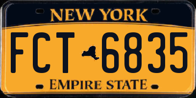NY license plate FCT6835