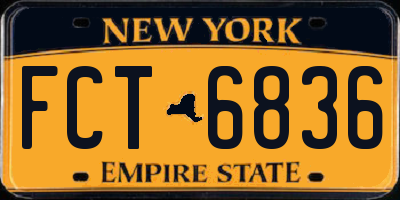 NY license plate FCT6836