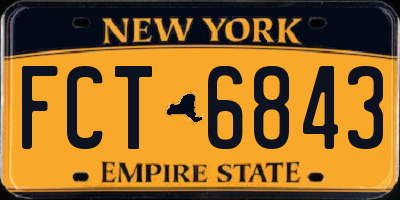 NY license plate FCT6843