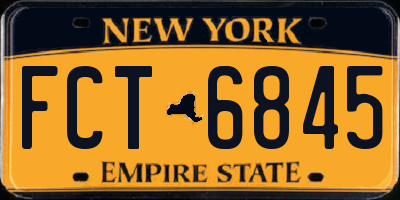NY license plate FCT6845