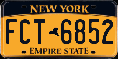 NY license plate FCT6852