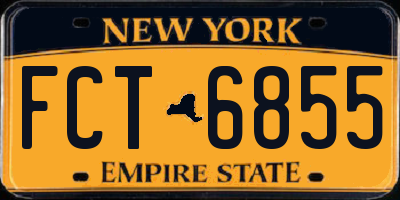NY license plate FCT6855
