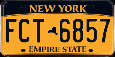 NY license plate FCT6857