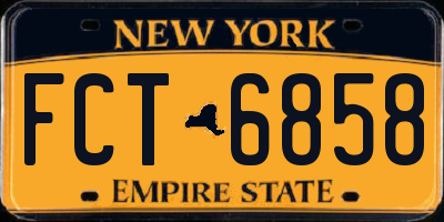 NY license plate FCT6858