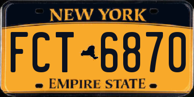 NY license plate FCT6870
