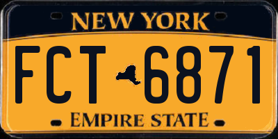 NY license plate FCT6871