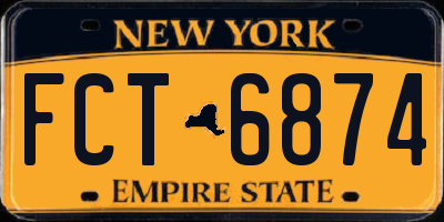 NY license plate FCT6874