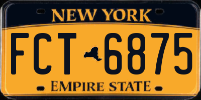 NY license plate FCT6875
