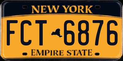 NY license plate FCT6876