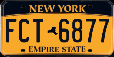 NY license plate FCT6877