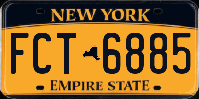 NY license plate FCT6885