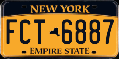 NY license plate FCT6887