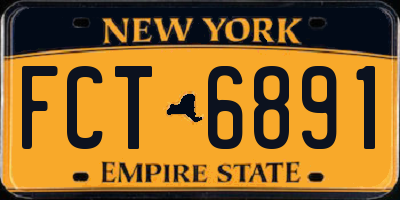 NY license plate FCT6891