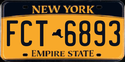 NY license plate FCT6893